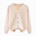 thumbnail image 1 of HCNTES Kids Baby Girls Knitted Sweaters 3 6 9 12 18 24 Months 2T 3T 4T 5T Long Sleeve Solid Color Warm Jumpers Tops for Fall(7-8 Years,White#3), 1 of 5