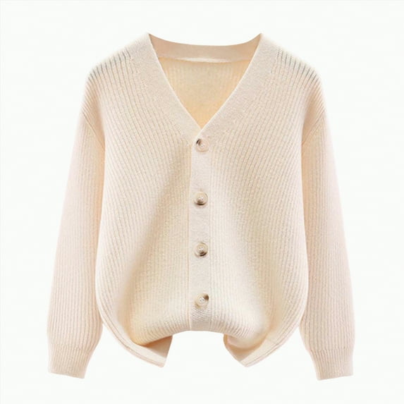 HCNTES Kids Baby Girls Knitted Sweaters 3 6 9 12 18 24 Months 2T 3T 4T 5T Long Sleeve Solid Color Warm Jumpers Tops for Fall(7-8 Years,White#3)