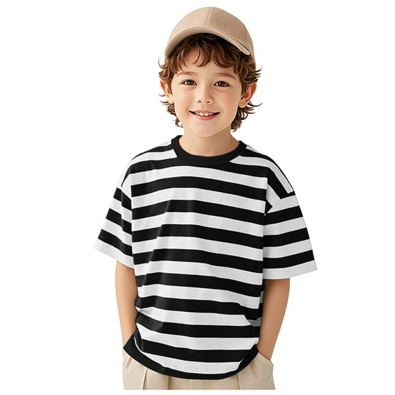 HCNTES Kids Boy T-Shirts with Odor-Eliminating Cotton Short Sleeves for Freshness​,13-14 Years Black