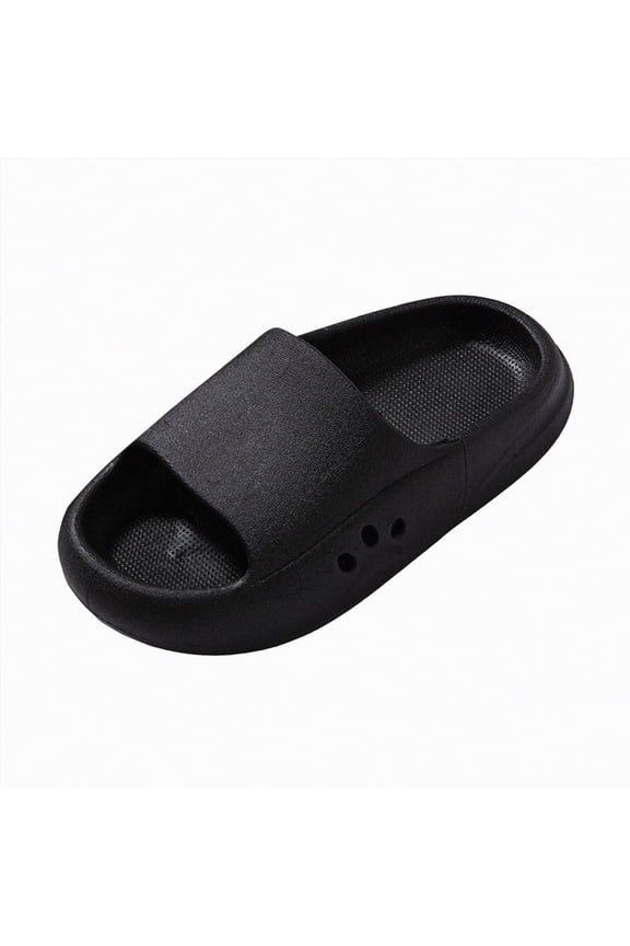 Kids Boys Girls Soft Comfort Slides Non-Slip Sandals Spring Summer Water Shoes for Toddler Pool Beach Shower Casual Loungewear(Z01-Black,8)