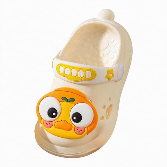 HCNTES Kids Boys Girls Spring Summer Home Slides Soft Non-Slip Slippers Water Shoes for Toddler Beach Pool Shower Dailywear(Z01-Beige,4.5)