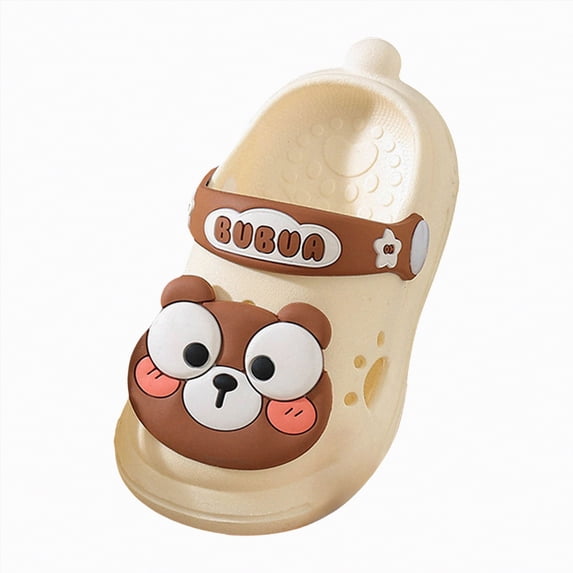 HCNTES Kids Boys Girls Spring Summer Home Slides Soft Non-Slip Slippers Water Shoes for Toddler Beach Pool Shower Dailywear(Z01-White,8)