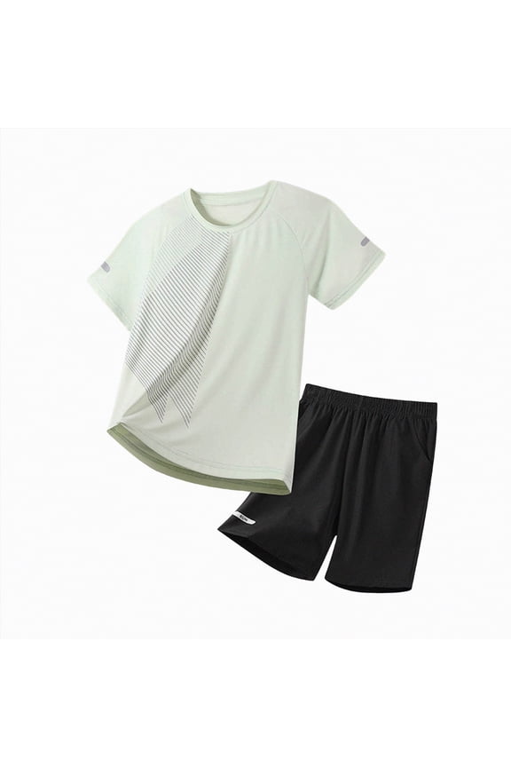 Kids Boys Short Sleeve Athletic T-Shirt & Shorts Outfit Set Children's World Cup Clothing Boys Soccer Set Sport Team Uniform 6T 7T 8T 9T 10T 11T 12T(F02-Green,13-14 Years)