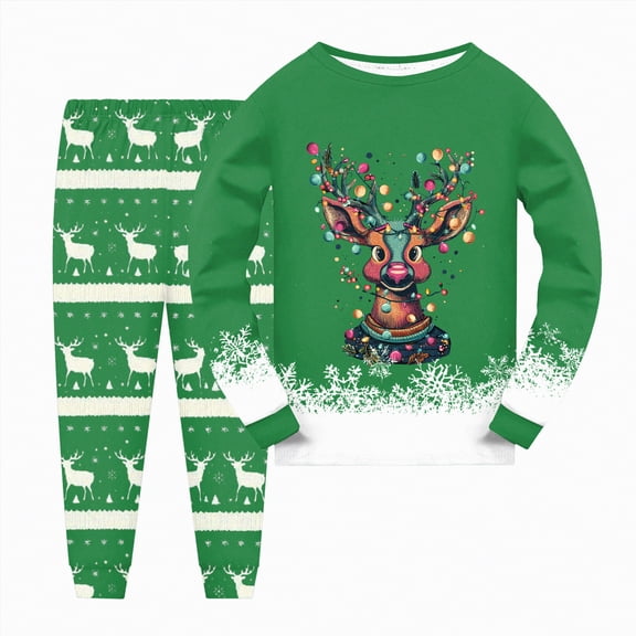 HCNTES Kids Christmas Pajamas Boys Girls Hanukkah Thanksgiving Pjs Set Holiday Sleepwear Cotton Size 18M-12Years,Sizes 2-3 Years