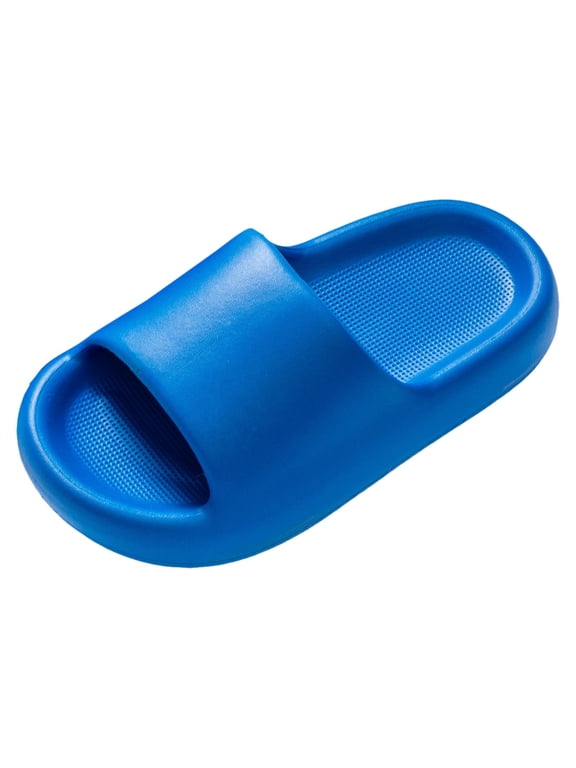 Kids Cloud Slides Girls Boys Slip On Slide Sandals Comfort Non-Slip Thick Sole Slippers Summer Shower Shoes Pool Beach Water Shoes,Blue 9-9.5 Years