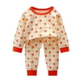 thumbnail image 1 of HCNTES Kids Cotton Pajamas Set PJS Long Sleeve Sleepwear Loungewear(S485-Red,4-5 Years), 1 of 5