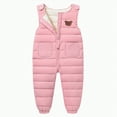 thumbnail image 1 of HCNTES Kids Insulated Snowsuit Bib Overalls with Adjustable Straps Comfortable Winter Ski Wear for Boys Girls(Pink,3-4 Years), 1 of 6