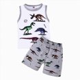 thumbnail image 1 of HCNTES Kids Little Boys' Clothing Sets,Casual Short Sleeve T-shirt and Short Sets Toddler Boys Summer Clothes 2pcs(12-18 Months,a49-White), 1 of 6
