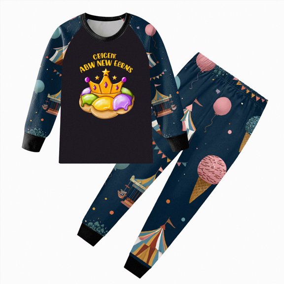 HCNTES Kids Pajamas Set of 2 Children's Basic Sleepwear Set - Printed Long Sleeve Pajamas(Size:6-7 Years)