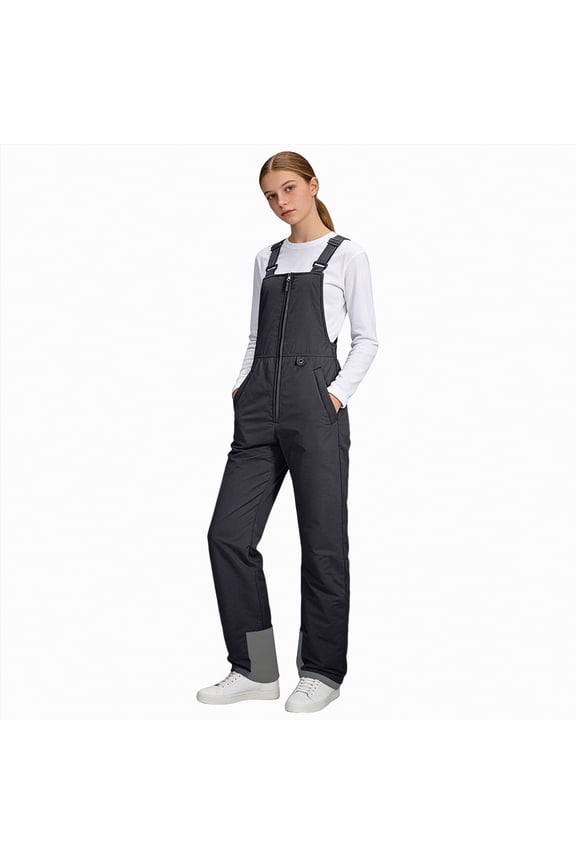 Kids Snow Bibs Waterproof Insulated Ski Pants Boys Girls Adjustable Strap Snowboard Overalls Lightweight Winter Outdoor Activity Snowsuit for Children(Black,9-10 Years)