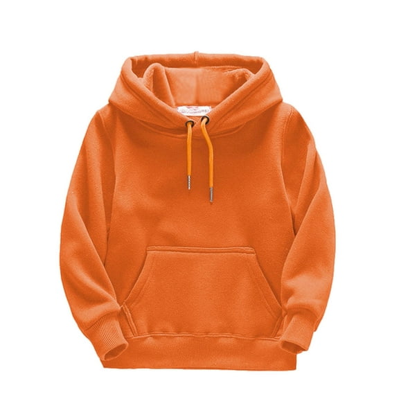 HCNTES Kids Soft Brushed Fleece Zip-Up Hooded Sweatshirt Hoodie for Boys or Girls Coat jacket(4-5 Years,Orange)