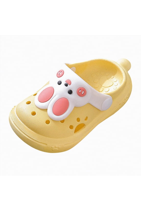 Kids Unisex All-Purpose Slides Soft Non-Slip Sandals for Children Indoor Outdoor Spring Summer Beach Pool Casual(Z01-Yellow,8)