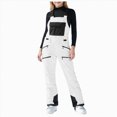 thumbnail image 1 of HCNTES Kids Waterproof Snow Bib Overalls Toddler Adjustable Strap Design Comfortable Winter Ski Wear(A01-White,8-9 Years), 1 of 8