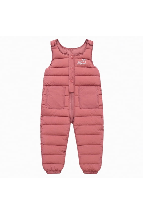 Kids Waterproof Snow Bib Overalls Toddler Adjustable Strap Design Comfortable Winter Ski Wear for Children(A-Pink,12-18 Months)