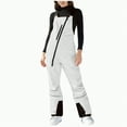 thumbnail image 1 of HCNTES Ladies Fashion Snow Bibs Waterproof Insulated Overalls with Comfortable Fit for Women Casual Winter Wear(A-White,L), 1 of 8