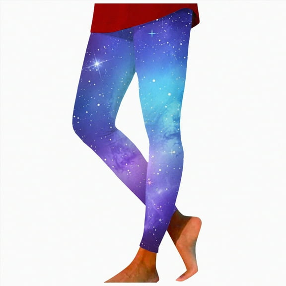HCNTES Leggings for Women Cosmic Sky Size Leggings Lifting Casual Workout Gym Leggings(Blue,L)