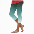 thumbnail image 1 of HCNTES Leggings for Women Floral Print High Waist Capris Knee Length Slim Fit Yoga Cropped Trousers(Green,XL), 1 of 5