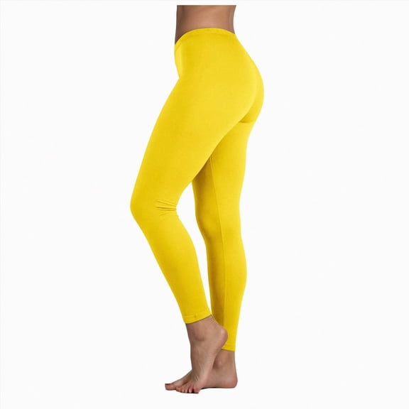 HCNTES Leggings for Women Graphic Plus Size Leggings Lifting Casual Workout Gym Leggings(Yellow,XXL)