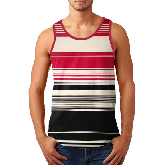 HCNTES Lightweight Tank Tops for Men Classic Ribbed Cotton Muscle shirts Beach Tops Running Vest(Red,4XL)