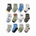thumbnail image 1 of HCNTES Little/Big Kid Boys Girls Cotton Socks Set Children's Mid Cut Crew Socks Set Spring Summer Daily School Activities Socks Set(X01-A,5-7 Years), 1 of 4
