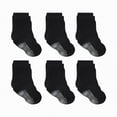 thumbnail image 1 of HCNTES Little/Big Kid Socks Black Thin Girls Boys Non Slip Grip Crew Sports Socks Set Children 1T 2T 3T 4T 5T 6T 7T Spring Summer Daily School Activities Socks Set(M01-G,5-7 Years), 1 of 4