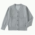 thumbnail image 1 of HCNTES Little Girls Cardigan Knitted Button-Down Long Sleeve Crewneck Sweater Cardigan Kids Winter Jacket(2-4 Years,Light Gray#&3), 1 of 4