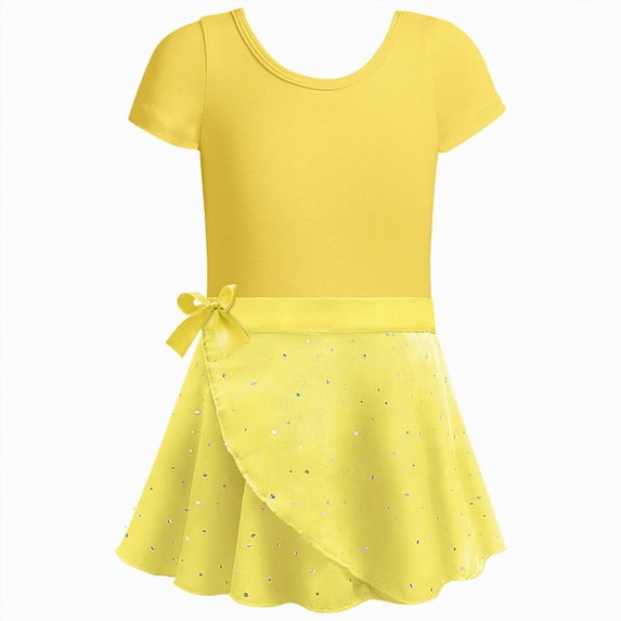 HCNTES Little Girls Special Occasion Dresses Sparkly Pink Sequin Bow Detail Short Sleeve Dress for Parties