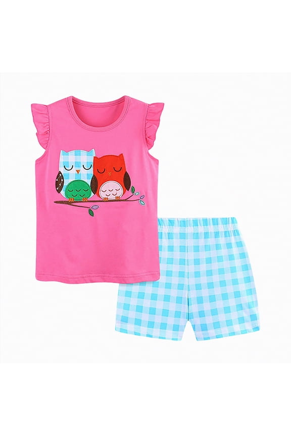 Little Girls Summer Clothes Adorable Unicorn Print 2-Piece Outfit for Playdates Little Girls Clothes