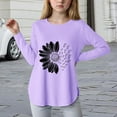 thumbnail image 1 of HCNTES Long Sleeve Shirts Kids Curve Hem Side Slit Soft Tunic Tops Girls Fashion T Shirts 5 14 Years(N1247-Purple,9-10 Years), 1 of 3