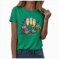 thumbnail image 1 of HCNTES Mardi Gras Shirt for Women Mardi Gras Outfit Carnival Tshirt Fat Tuesday Party Tee New Orleans Party Short Sleeve(Size:M), 1 of 9