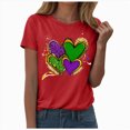 thumbnail image 1 of HCNTES Mardi Gras Shirts for Women Fat Tuesday Tshirt Carnival Party New Orleans Parade Graphic Short Sleeve Outfit Tee Tops(Size:XXL), 1 of 9
