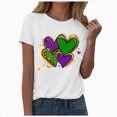 thumbnail image 1 of HCNTES Mardi Gras Shirts for Women Fat Tuesday Tshirt Carnival Party New Orleans Parade Graphic Short Sleeve Outfit Tee Tops(Size:XXXL), 1 of 9