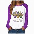 thumbnail image 1 of HCNTES Mardi Gras Shirts for Women Mardi Gras Sequin Long Sleeve Shirt Funny Fat Tuesday Tee Carnival Crewneck Party Tops(Size:S), 1 of 9