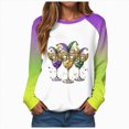 thumbnail image 1 of HCNTES Mardi Gras Shirts for Women Mardi Gras Sequin Long Sleeve Shirt Funny Fat Tuesday Tee Carnival Crewneck Party Tops(Size:XXXL), 1 of 9