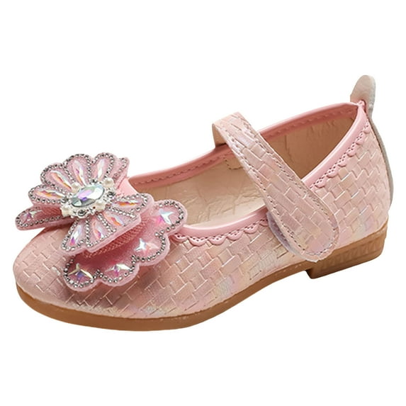 HCNTES Mary Jane Flats for Little Kids Toddler Baby Little Girls Glittery Dress Princess Ballet Shoes,Pink 8