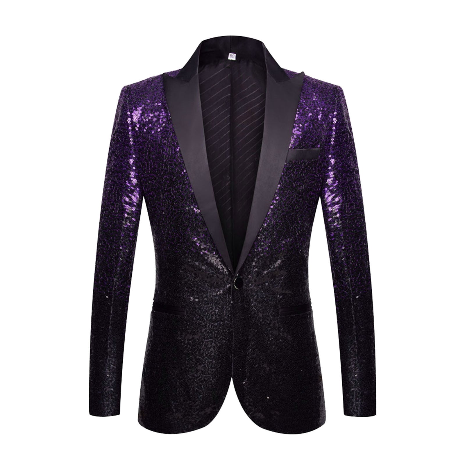 Veston Paillette Homme Quealent Men Black Sequin Shiny Prom Suit