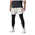 thumbnail image 1 of HCNTES Men's Athletic Basketball Shorts Workout Gym Quick Dry Shorts Lightweight Running Shorts Tennis(White,3XL), 1 of 4