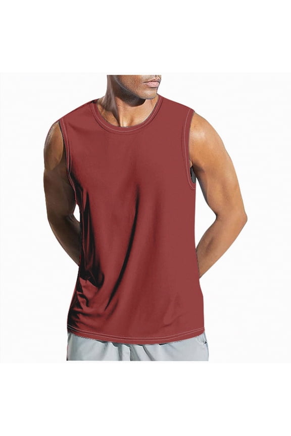 Men's Belief Drop Arm Tank Top Sleeveless Muscle T Shirts Gym Workout Stringers(Red,XXL)