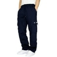 thumbnail image 1 of HCNTES Men's Cargo Sweatpants Drawstring Loose Fit Jogger Pants for Men with Pockets(Navy,4XL), 1 of 7