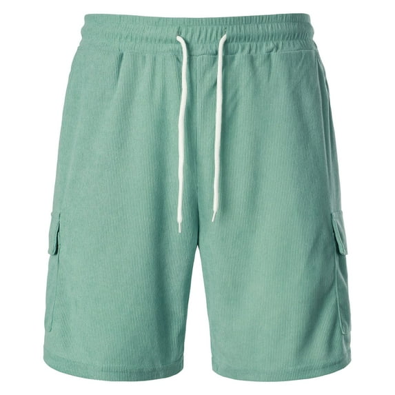 HCNTES Men's Walkshorts Classic Elastic Waist Shorts with Drawstring(Green,XL)