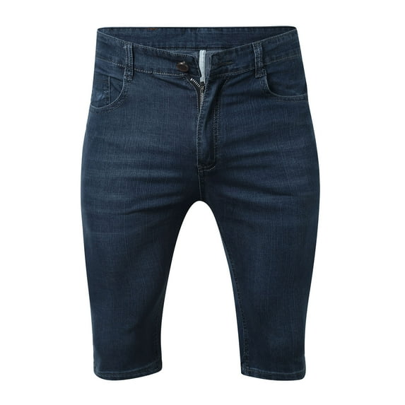 HCNTES Men's Casual Slim Fit Denim Jean Shorts Skinny Stretch Summer Hot Short(Grey,32)