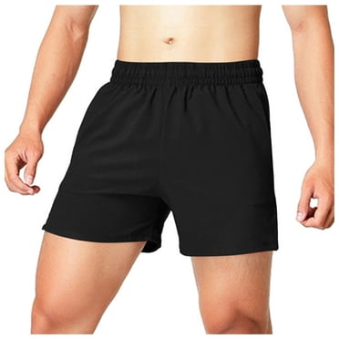 HCNTES Men's Classic fit Walkshorts Elastic Waistband with Multi Pocket Daily Wear Walking Summer (Black,3XL)