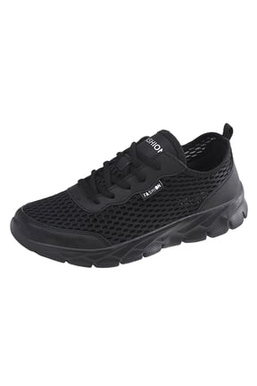 Men's Comfortable Walking Running Tennis Shoes Athletic Gym Workout Jogging Cushioning Sneakers（Black,47)