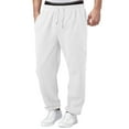 thumbnail image 1 of HCNTES Men's Cotton Yoga Sweatpants for Men Athletic Joggers Lightweight Lounge Open Bottom Male Sweat Pants with Pockets(Z04-White,L), 1 of 9