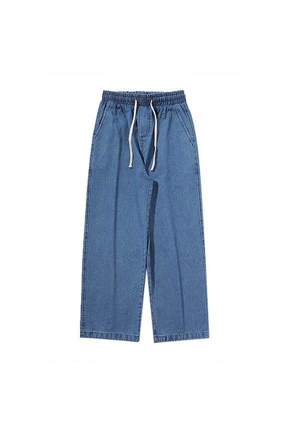 Men's Jeans Soft Denim Jeans Stretch Jeans for Men Elastic Waist Jeans(Dark Blue,3XL)