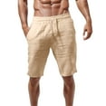 thumbnail image 1 of HCNTES Men's Shorts Casual Fit Drawstring Summer Beach Shorts with Elastic Waist (Yellow,L), 1 of 3
