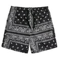 thumbnail image 1 of HCNTES Men's Linen Shorts Casual Summer Beach Shorts Elastic Waist Drawstring Vacation Shorts with Pockets(XXL,Black), 1 of 4