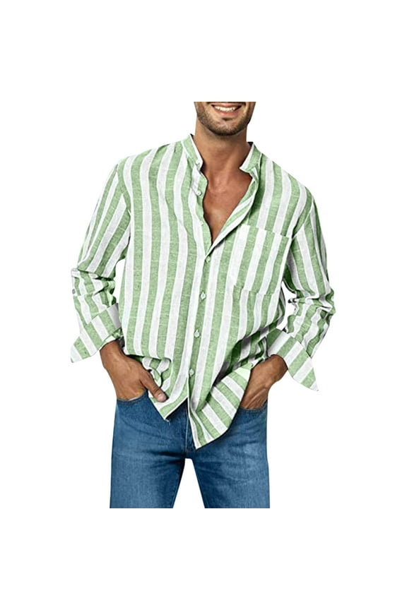 Men's Non-Iron Long Sleeve Button Down Stretch Oxford Sport Shirt(Green,3XL)