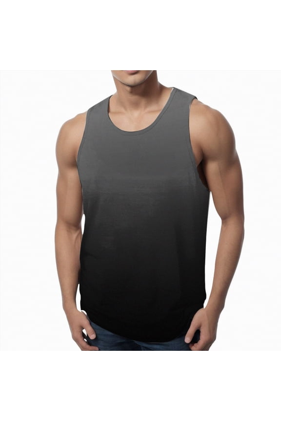 Men's Quick Dry Tech Stretch Active Sleeveless Tank Top Workout Shirt(Grey,XXXL)