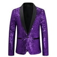 thumbnail image 1 of HCNTES Men's Sequin Suit Jacket Tuxedo Blazer for Party Wedding Banquet Prom, 1 of 3